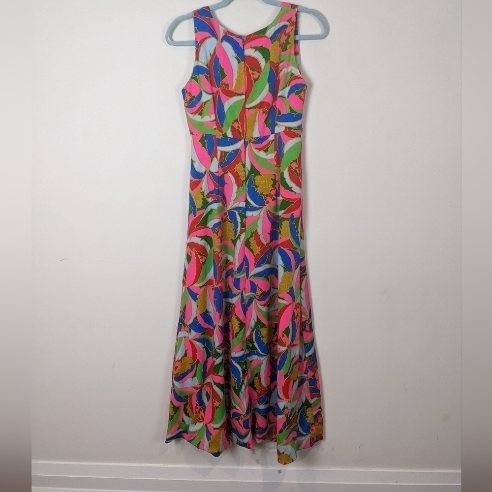 Boho 70s Maxi Dress Vibrant Sleeveless - Picture 6 of 7